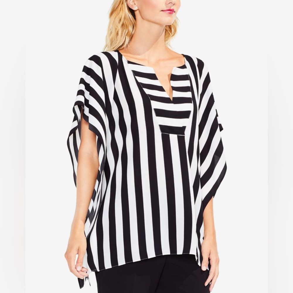 Vince Camuto Striped Poncho Tunic Blouse